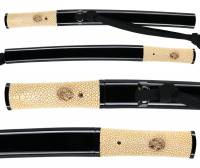 短刀　日本鍛冶宗匠伊賀守藤原金道 (菊紋)雷除 天保十五年八月日　附 黒蝋色塗鞘合口短刀拵（TA-110225)-6