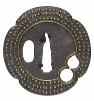 鍔　無銘　応仁　瓢箪透霰象嵌鍔　(TU-031225)-1