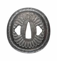 大小鍔　無銘　肥後 菊花図大小鍔  (TU-010126)-4