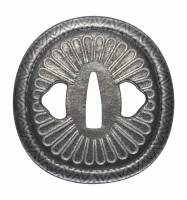 大小鍔　無銘　肥後 菊花図大小鍔  (TU-010126)-1