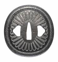 大小鍔　無銘　肥後 菊花図大小鍔  (TU-010126)-3