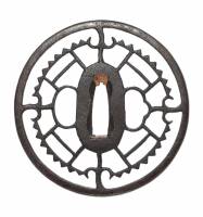 鍔　無銘　京透　時圭文透鍔　(TU-020126)-1