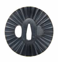 鍔　無銘　武州　折目模様図鍔　(TU-030126)-1