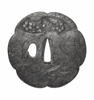 鍔　無銘　鎌倉　扇面散図鍔　(TU-010226)-2