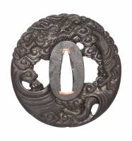 鍔　銘　越前住光永作　雲龍透鍔　(TU-040326)-1