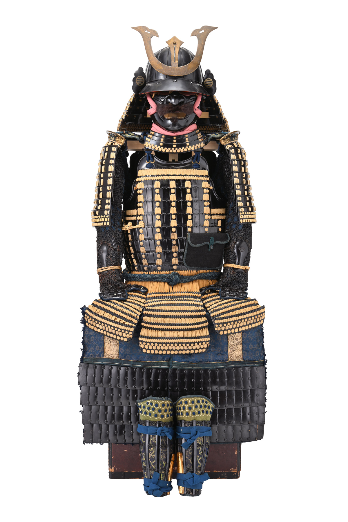 甲冑/鎧 鉄黒漆塗切付伊予札黄糸素懸威二枚胴具足 (BU-090226)｜刀