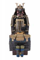 甲冑/鎧　鉄黒漆塗切付伊予札黄糸素懸威二枚胴具足 (BU-090226)-1
