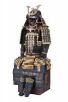 甲冑/鎧　鉄黒漆塗切付伊予札黄糸素懸威二枚胴具足 (BU-090226)-2