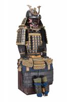 甲冑/鎧　鉄黒漆塗切付伊予札黄糸素懸威二枚胴具足 (BU-090226)-3
