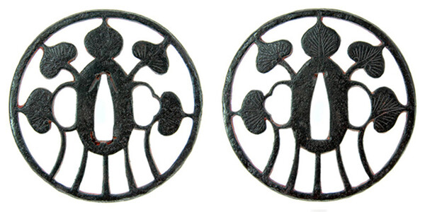 鍔 古正阿弥 立葵透図