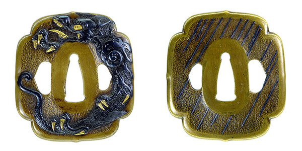 鍔 無銘 知足亭 雲龍図鍔 保存刀装具鑑定書