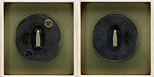 鍔 左巴紋赤銅鍔 無銘