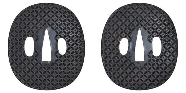 鍔 無銘 武州伊藤派 七宝繋模様図鍔 保存刀装具鑑定書