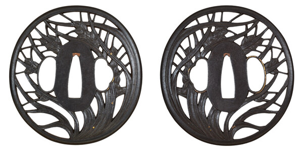 鍔 無銘 武州 稲穂透鍔 保存刀装具鑑定書