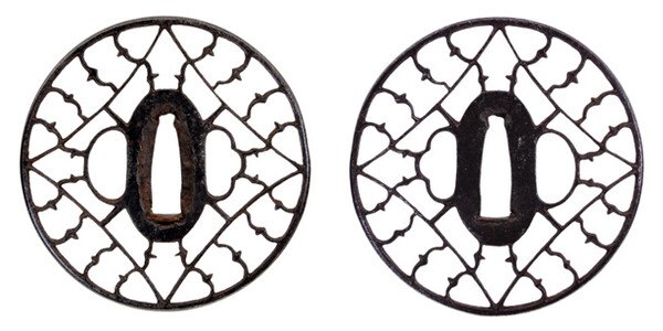 鍔　無銘　京透　糸巻雁金透鍔　保存刀装具鑑定書 商品画像