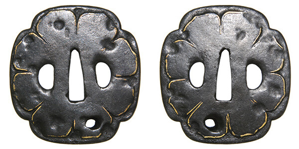 鍔 無銘 肥後 蓮弁図鍔 保存刀装具鑑定書