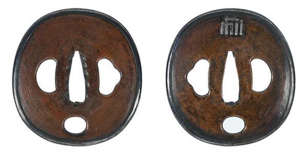 鍔 無銘 平田 源氏香図鍔 保存刀装具鑑定書