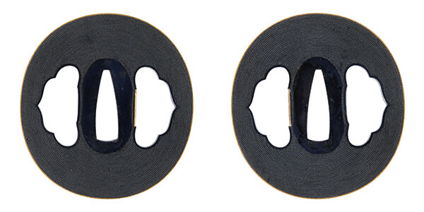 鍔 無銘 吉岡因幡介 左右花頭透鍔 特別保存刀装具鑑定書