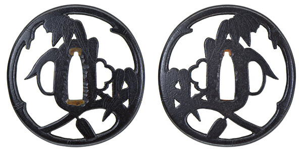 鍔 無銘 肥後 竹透鍔 保存刀装具鑑定書