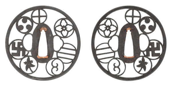 鍔 無銘 尾張 武鑑散透鍔 保存刀装具鑑定書