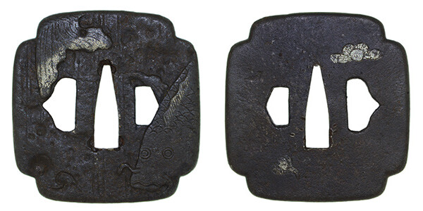 鍔 無銘 甚吾 登竜門透鍔 保存刀装具鑑定書