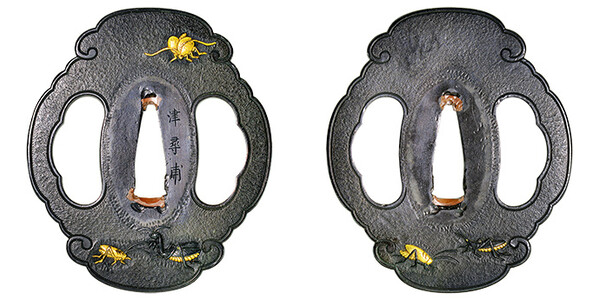 鍔 銘 津尋甫 秋虫図鍔 特別貴重小道具認定書