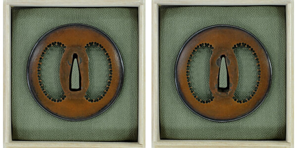 鍔 無銘 肥後鍔 後代 左右海鼠透鍔 保存刀装具鑑定書