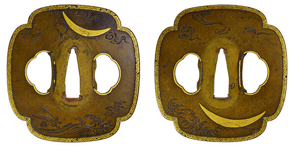 鍔　無銘　埋忠　竹生島図鍔　特別保存刀装具鑑定書 商品画像