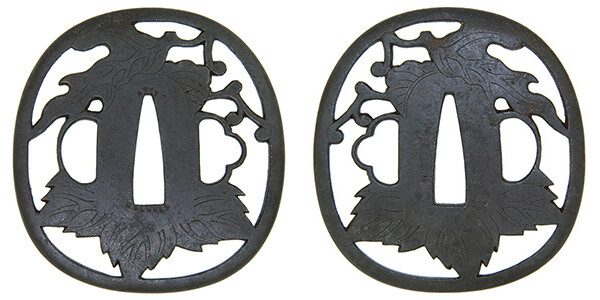 鍔 無銘 神吉 投桐透鍔 保存刀装具鑑定書