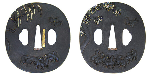 鍔 大澤芳久 花押 群馬図鍔 保存会鑑定書