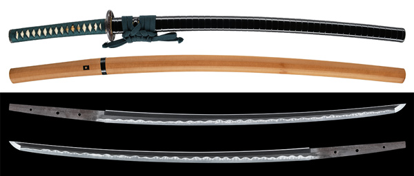 刀　大和大掾藤原正則 附 黒蝋色塗刻鞘打刀拵　保存刀剣鑑定書　新刀上作　良業物の販売