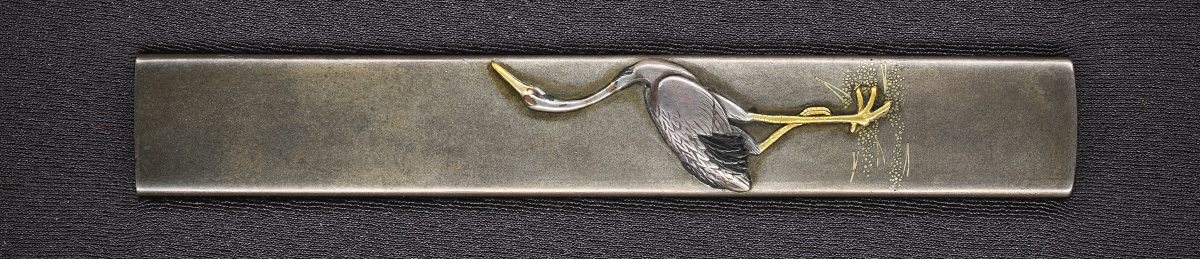 小柄　銘　明祥作　丹頂鶴図小柄　保存刀装具鑑定書 商品画像