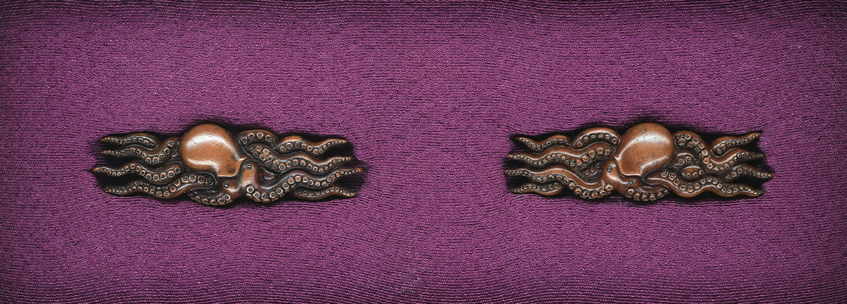 目貫　無銘　肥後　蛸図目貫　特別保存刀装具鑑定書 商品画像