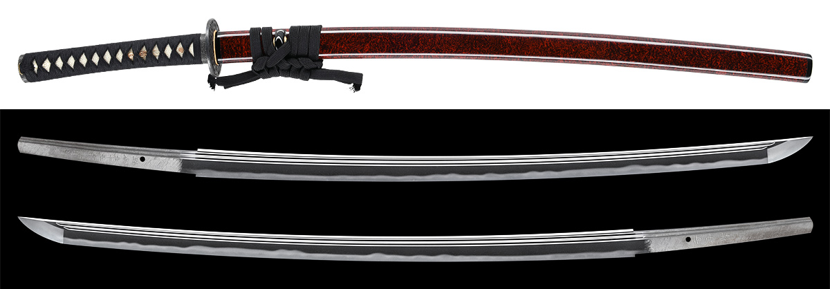 刀　吉平作　昭和五十五年二月日　若狭塗鞘打刀拵入