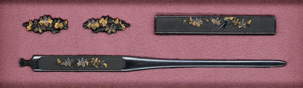 三所　無銘　後藤　桐樹図三所　保存刀装具鑑定書 商品画像