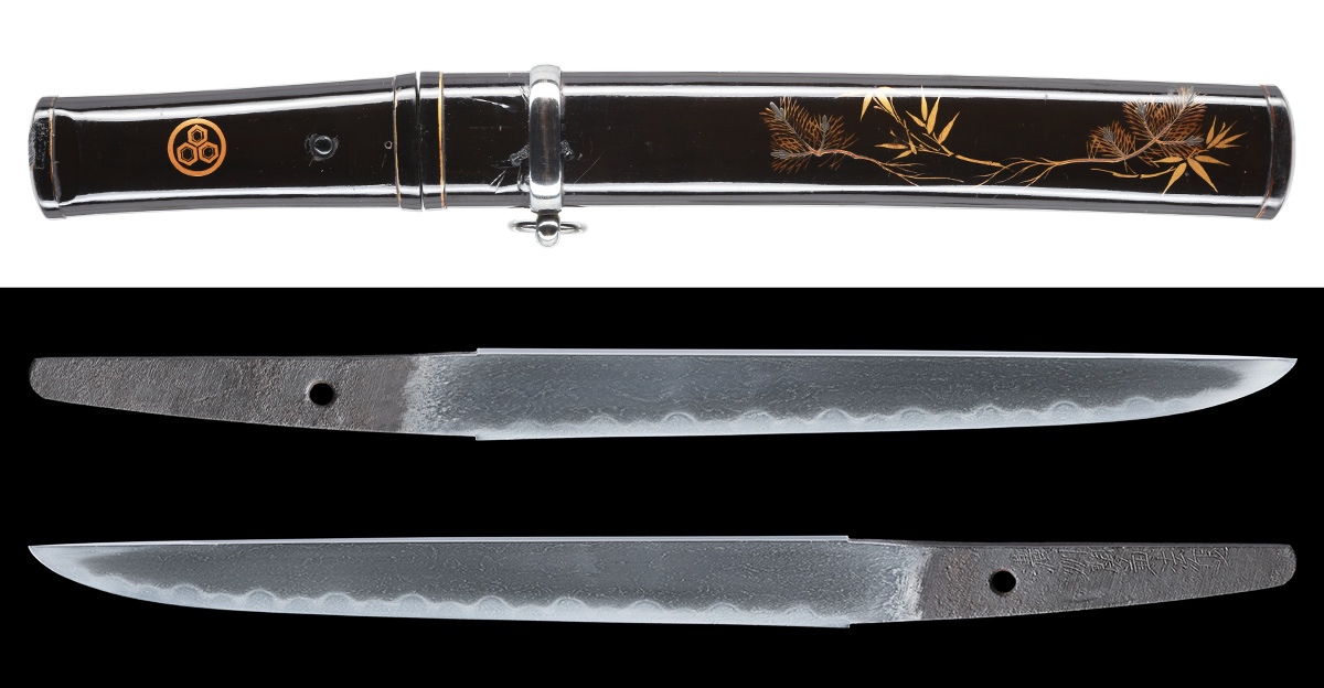 短刀 濃州関兼法作之　附 黒蝋色塗蒔絵鞘合口短刀拵入　特別保存刀剣鑑定書
