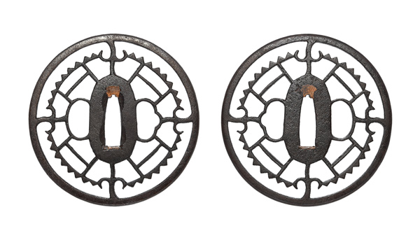 鍔 無銘 京透 時圭文透鍔 特別保存刀装具鑑定書