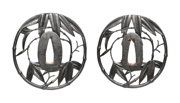 大小鍔　銘　江府住宜秀　竹透鍔　保存刀装具鑑定書の販売