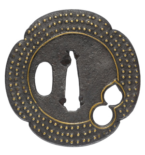 鍔　無銘　応仁　瓢箪透霰象嵌鍔　特別保存刀装具鑑定書の販売