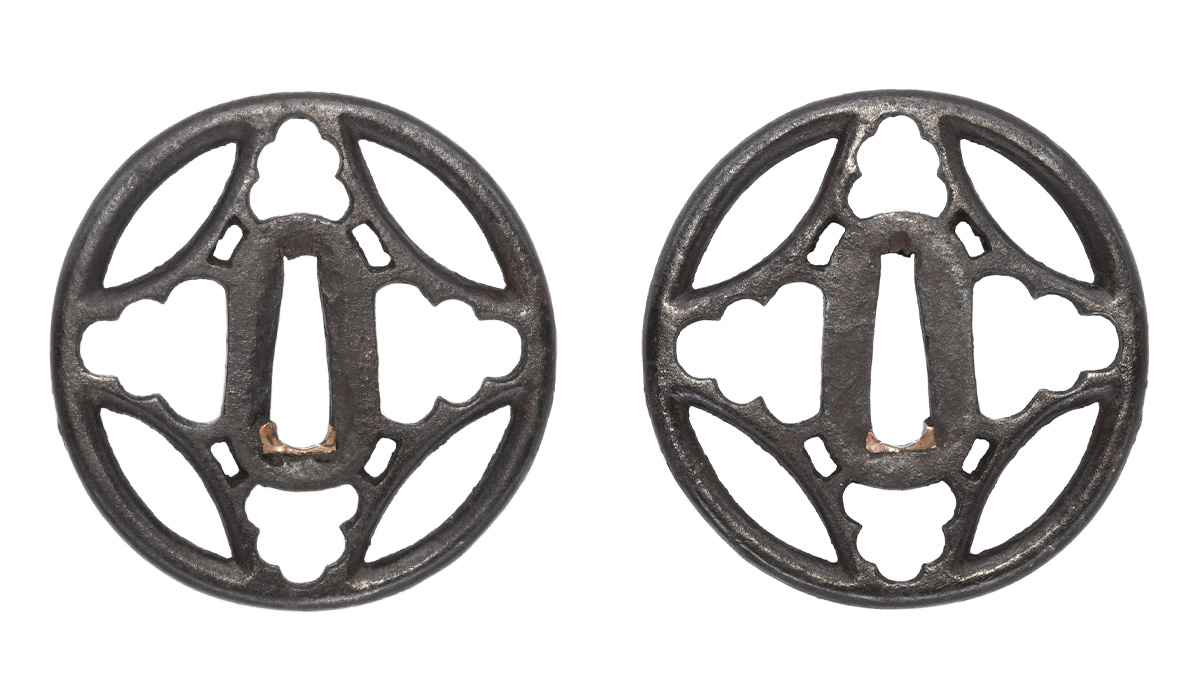 鍔　無銘　大野　糸巻透鍔　保存刀装具鑑定書 商品画像