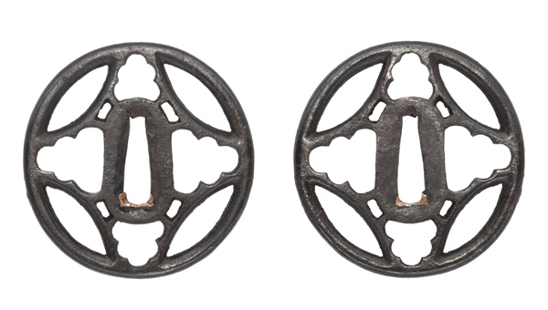 鍔　無銘　大野　糸巻透鍔　保存刀装具鑑定書の販売