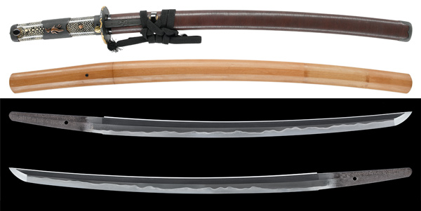 脇差　賀州金沢住四郎兵衛尉藤原家平　生得加州金沢住竹下儀兵衛尉正氏　寛文十二年二月吉日　附 朱漆塗千段刻鞘脇差拵　特別保存刀剣鑑定書　業物の販売