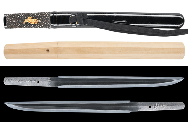 短刀 俊平 昭和五十九年六月日 附 変塗鞘合口短刀拵 特別保存刀剣鑑定書 人間国宝の販売